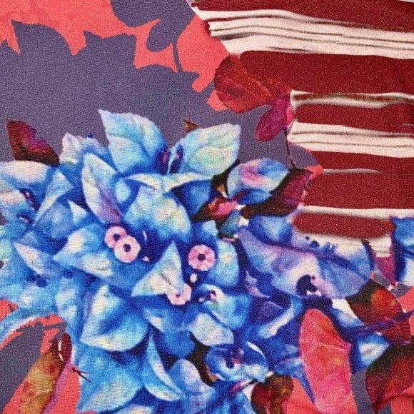 SAVE THE QUEEN Capri Print Jersey Knit 3/4 Sleeve Dress Sz S - Picture 11 of 15